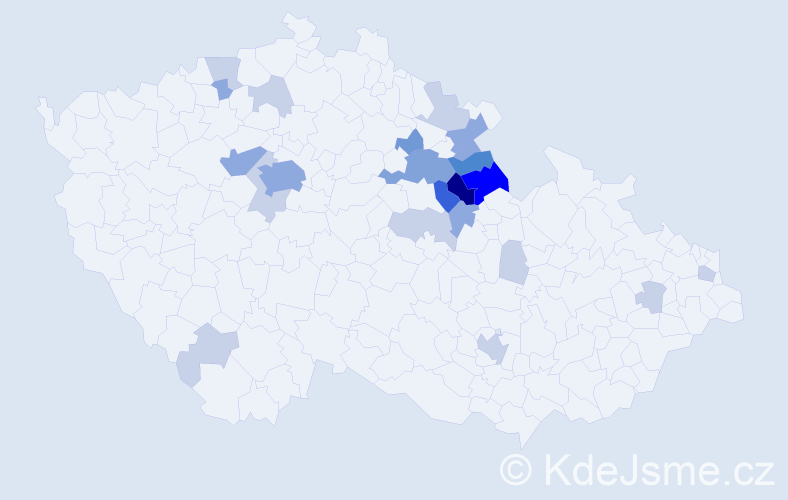 Příjmení: 'Ungrádová', počet výskytů 63 v celé ČR