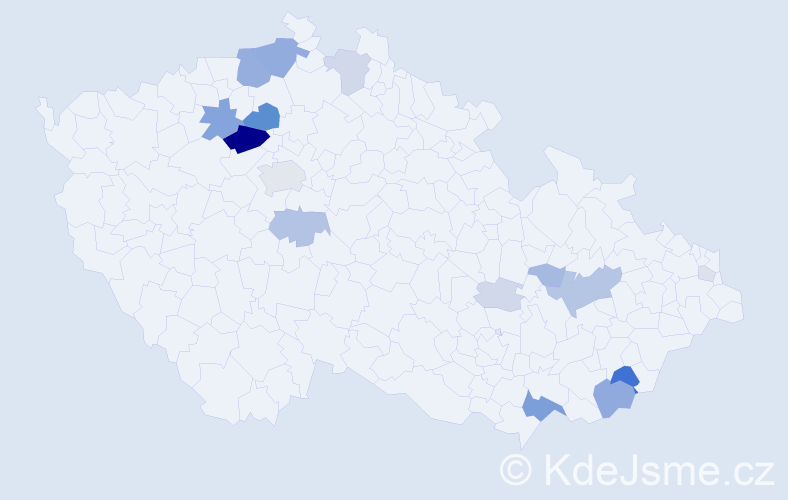 Příjmení: 'Matouch', počet výskytů 54 v celé ČR