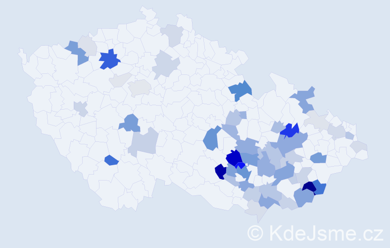 Příjmení: 'Strážnická', počet výskytů 171 v celé ČR