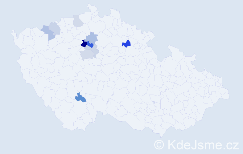 Příjmení: 'Humhej', počet výskytů 23 v celé ČR