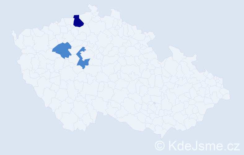 Příjmení: 'Dochvát', počet výskytů 5 v celé ČR