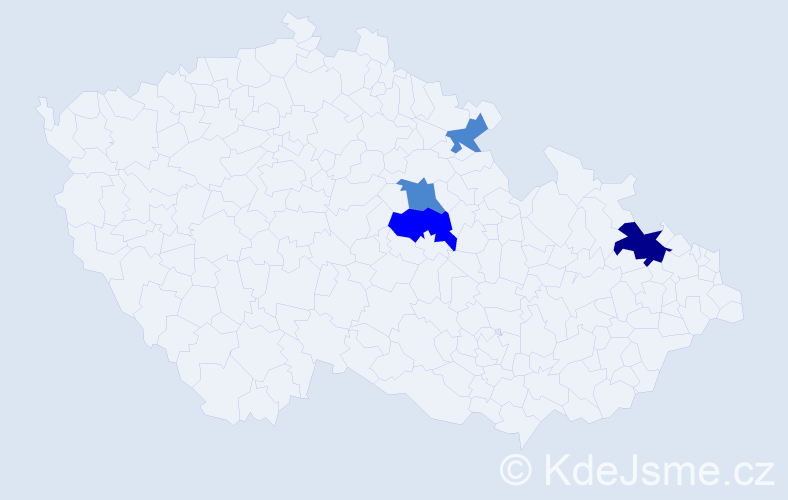 Příjmení: 'Krádlová', počet výskytů 7 v celé ČR
