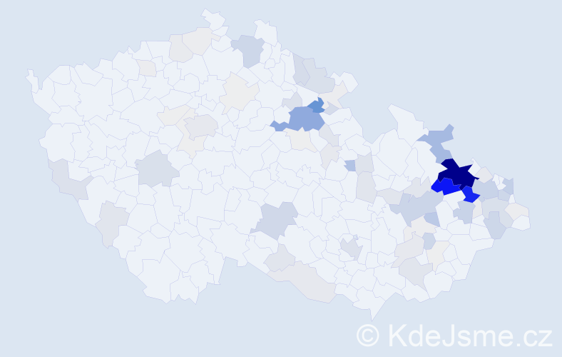 Příjmení: 'Binarová', počet výskytů 338 v celé ČR