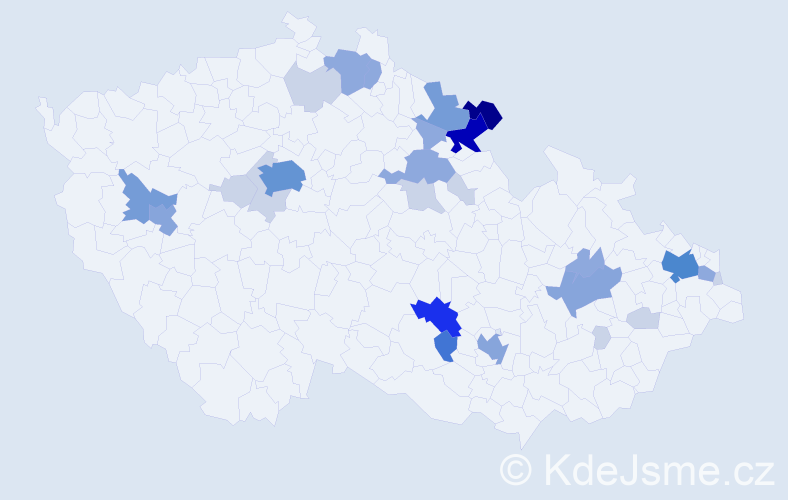 Příjmení: 'Osoba', počet výskytů 89 v celé ČR