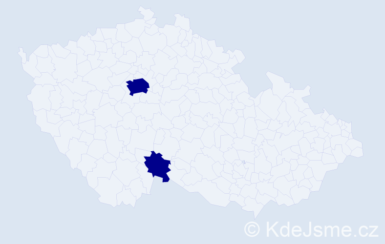 Příjmení: 'Ĺuptáková', počet výskytů 2 v celé ČR