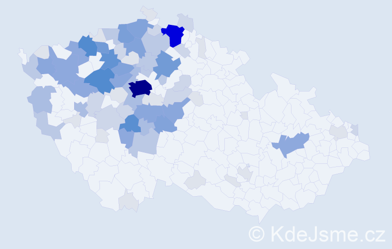 Příjmení: 'Houda', počet výskytů 284 v celé ČR