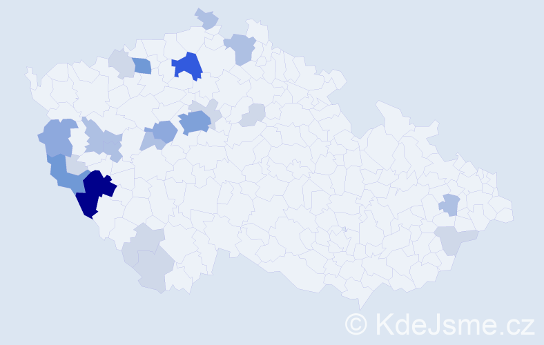 Příjmení: 'Pangerl', počet výskytů 63 v celé ČR