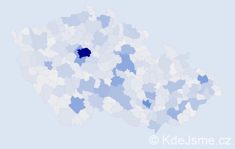 Příjmení: 'Blažek', počet výskytů 7258 v celé ČR