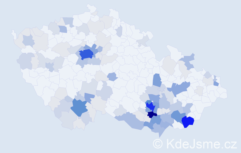 Příjmení: 'Srncová', počet výskytů 442 v celé ČR