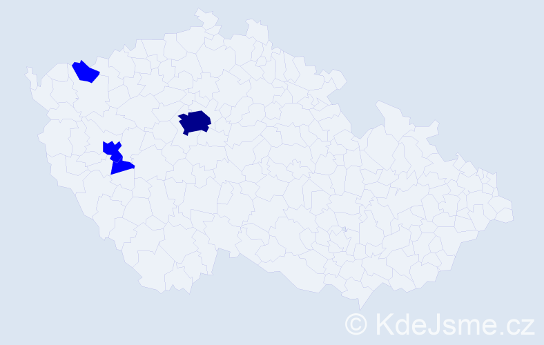Příjmení: 'Lisacová', počet výskytů 5 v celé ČR