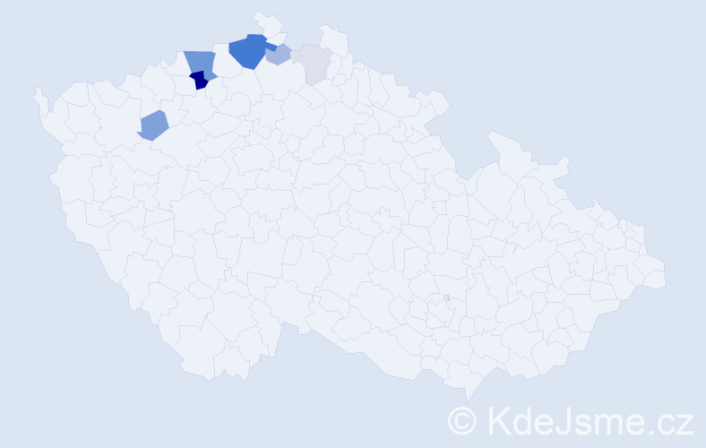 Příjmení: 'Ganyová', počet výskytů 24 v celé ČR