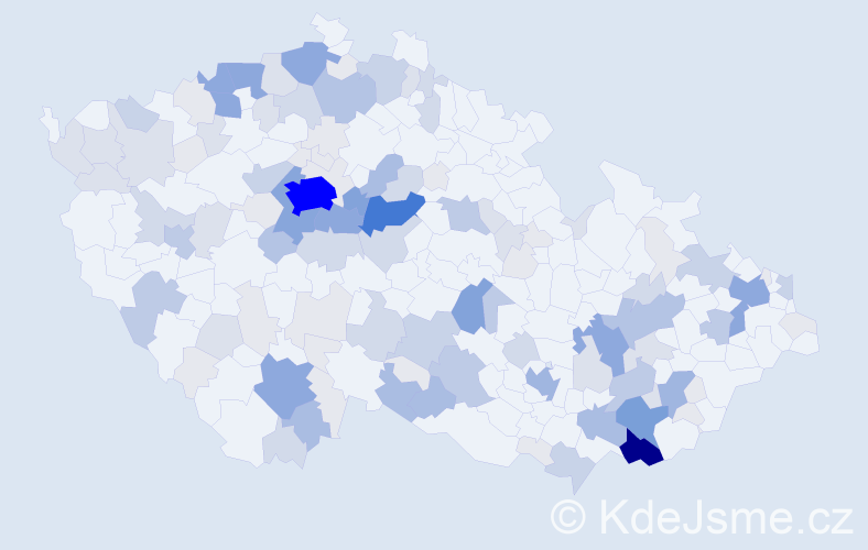 Příjmení: 'Břečková', počet výskytů 467 v celé ČR