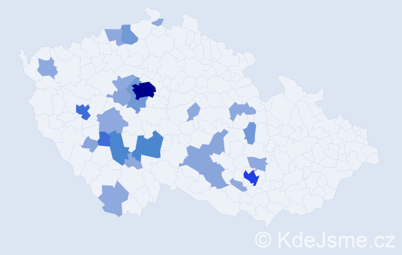 Příjmení: 'Marušová', počet výskytů 64 v celé ČR