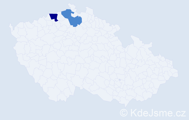 Příjmení: 'Pechánová', počet výskytů 5 v celé ČR
