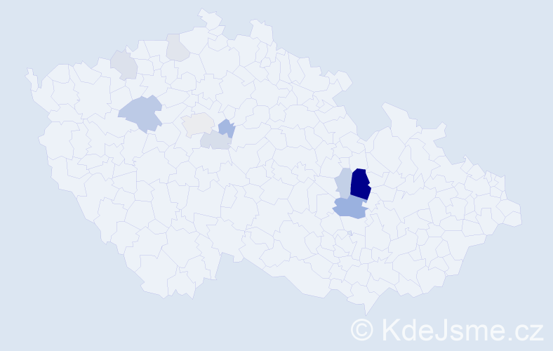 Příjmení: 'Klegerová', počet výskytů 22 v celé ČR