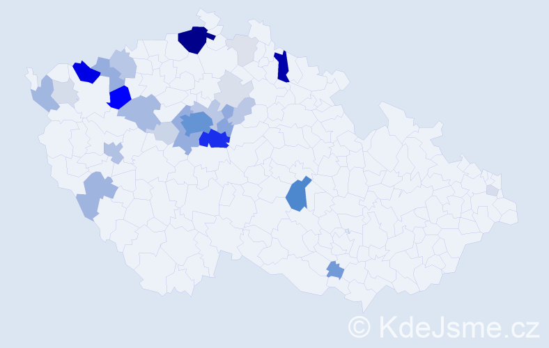 Příjmení: 'Škába', počet výskytů 134 v celé ČR