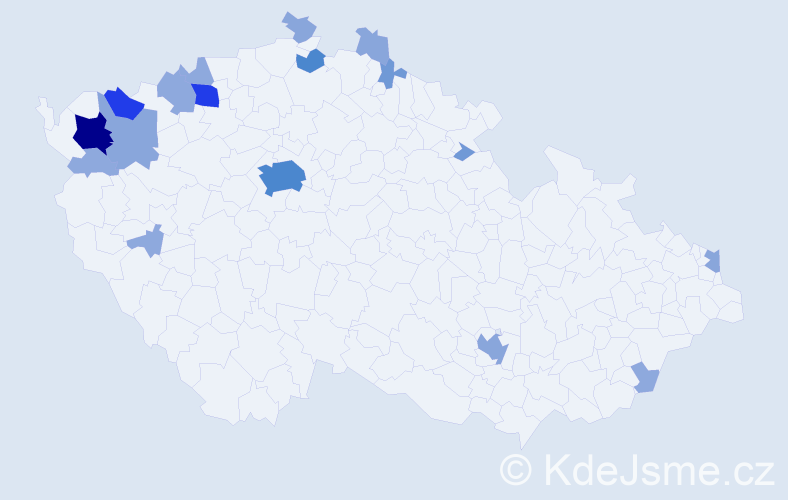 Příjmení: 'Lau', počet výskytů 50 v celé ČR