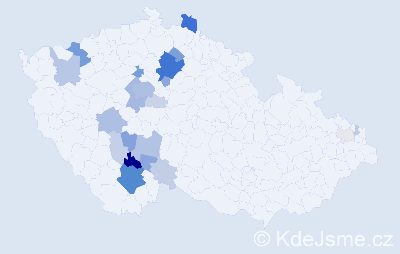 Příjmení: 'Tlášková', počet výskytů 70 v celé ČR