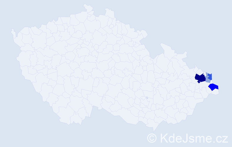 Příjmení: 'Bora', počet výskytů 14 v celé ČR