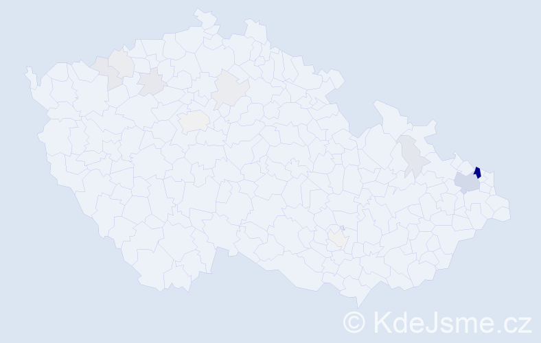 Příjmení: 'Kačicová', počet výskytů 49 v celé ČR
