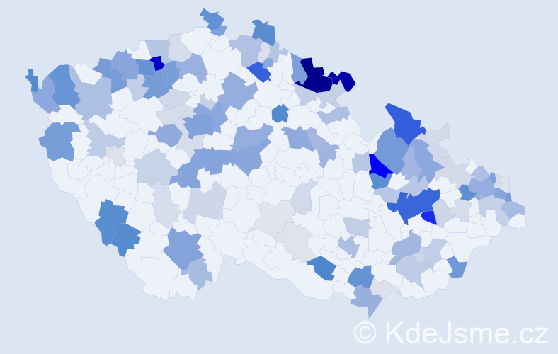 Příjmení: 'Schubert', počet výskytů 435 v celé ČR