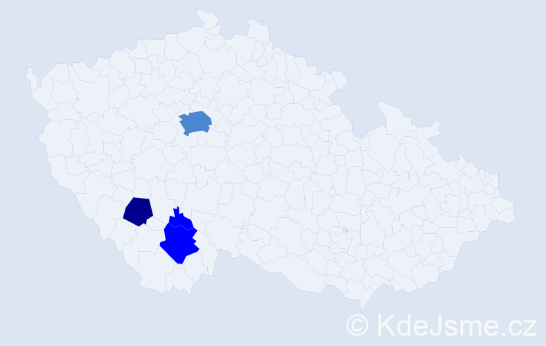 Příjmení: 'Christelbauer', počet výskytů 8 v celé ČR