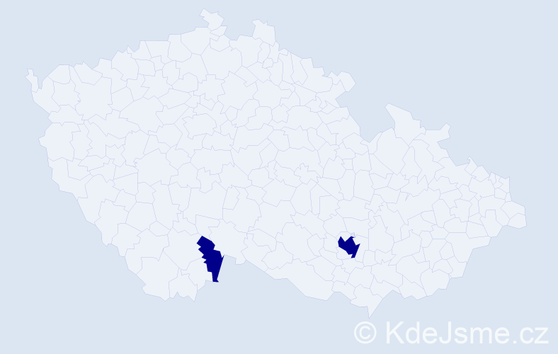Příjmení: 'Pantl', počet výskytů 2 v celé ČR