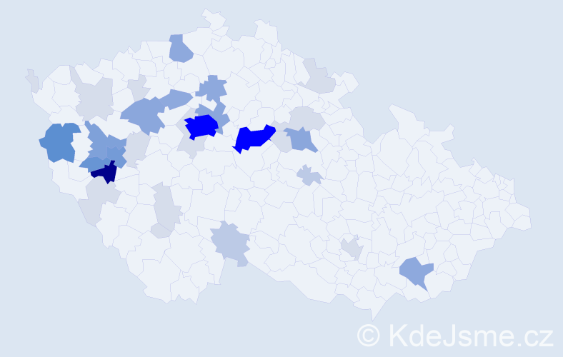 Příjmení: 'Pěchouček', počet výskytů 115 v celé ČR