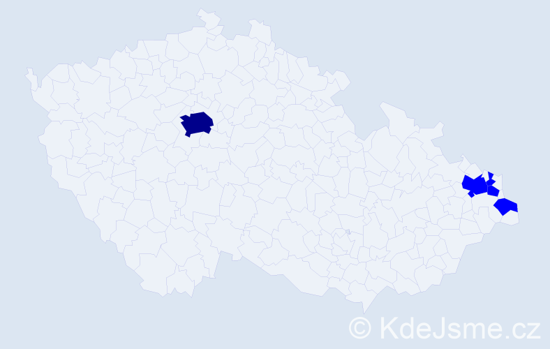 Příjmení: 'Princz', počet výskytů 6 v celé ČR