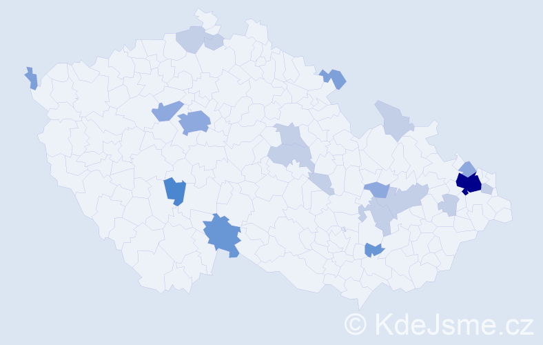 Příjmení: 'Lazor', počet výskytů 48 v celé ČR