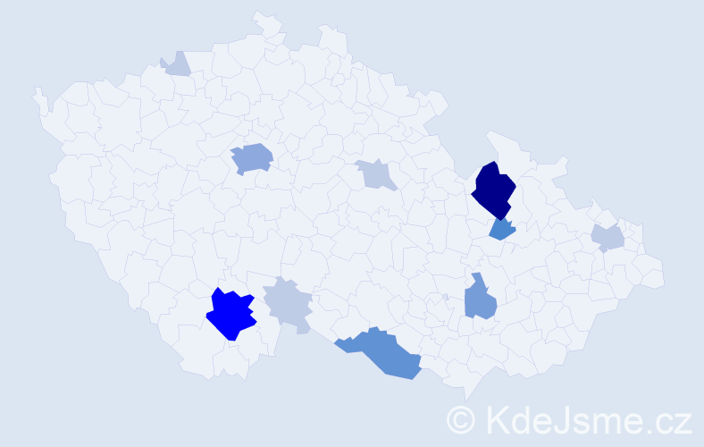 Příjmení: 'Langmannová', počet výskytů 36 v celé ČR