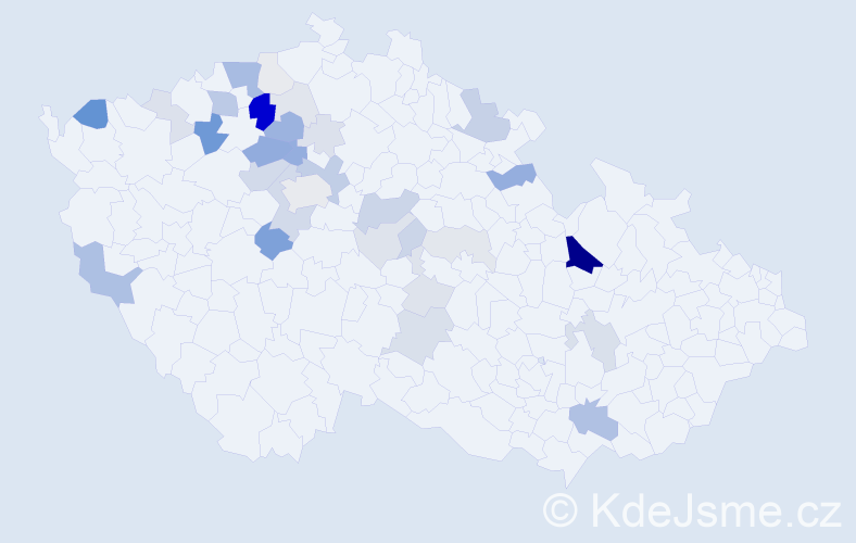 Příjmení: 'Kunrt', počet výskytů 107 v celé ČR