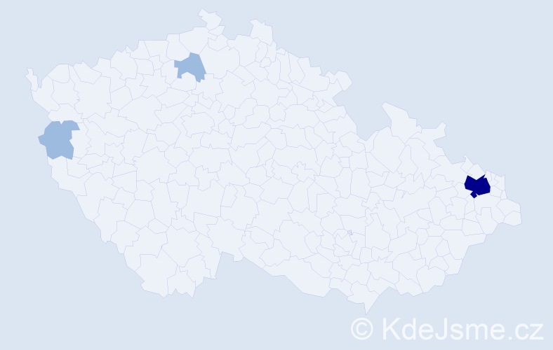 Příjmení: 'Tondra', počet výskytů 6 v celé ČR