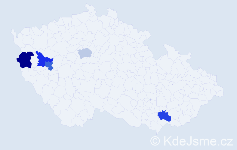 Příjmení: 'Pulerová', počet výskytů 7 v celé ČR