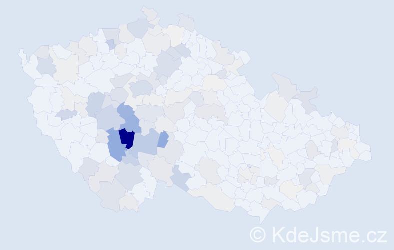 Příjmení: 'Kofroň', počet výskytů 457 v celé ČR