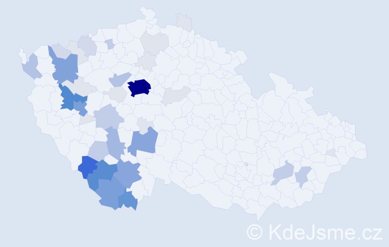 Příjmení: 'Cais', počet výskytů 173 v celé ČR