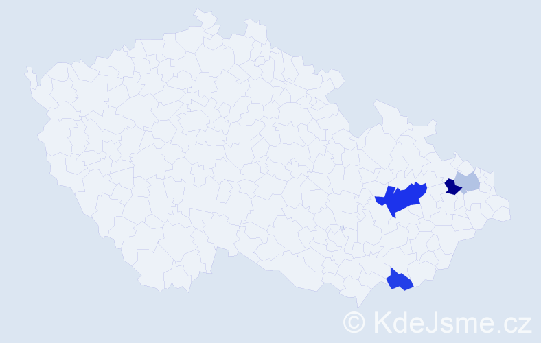 Příjmení: 'Patrmannová', počet výskytů 6 v celé ČR