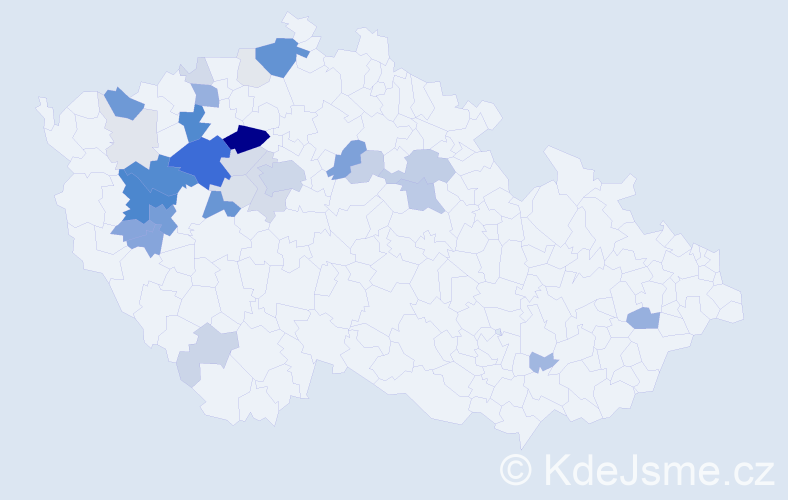 Příjmení: 'Volráb', počet výskytů 134 v celé ČR
