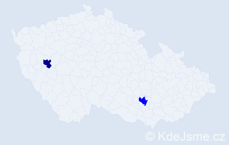 Příjmení: 'Kizlink', počet výskytů 5 v celé ČR