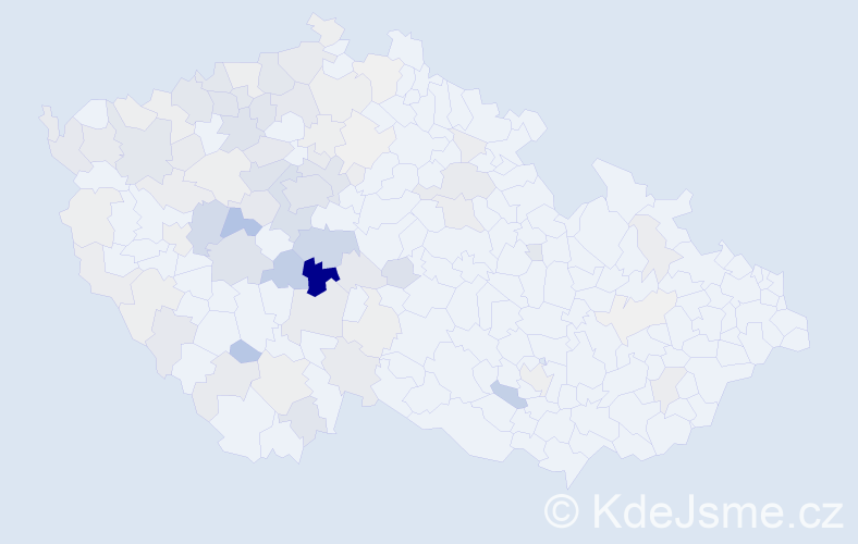 Příjmení: 'Budil', počet výskytů 379 v celé ČR