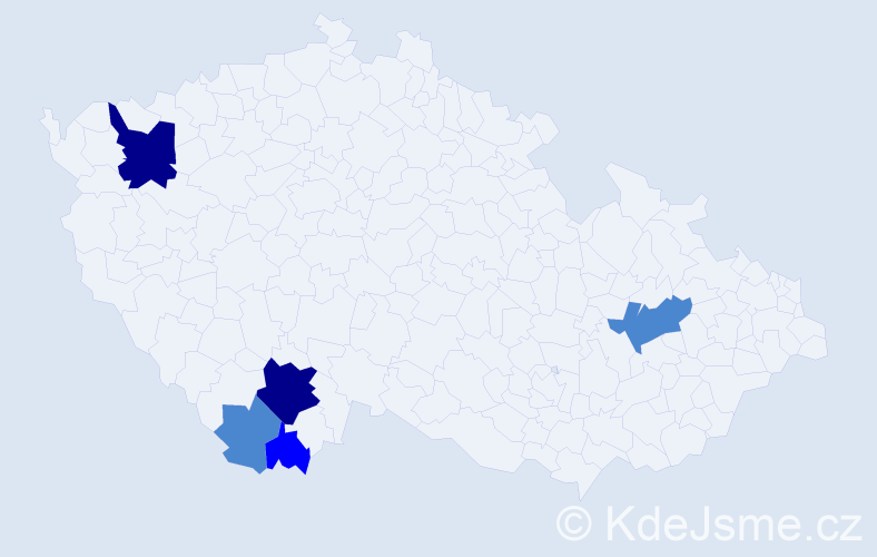 Příjmení: 'Geber', počet výskytů 10 v celé ČR