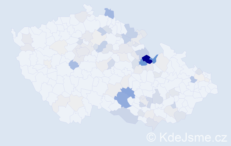 Příjmení: 'Mikyska', počet výskytů 337 v celé ČR