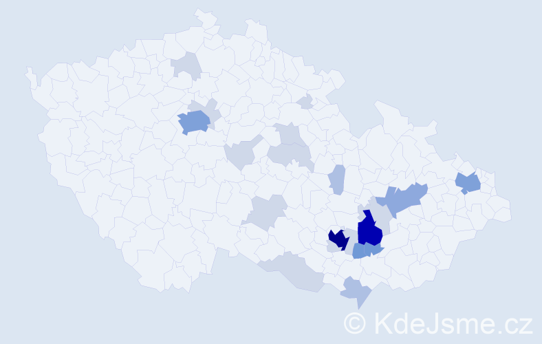 Příjmení: 'Obhlídalová', počet výskytů 64 v celé ČR