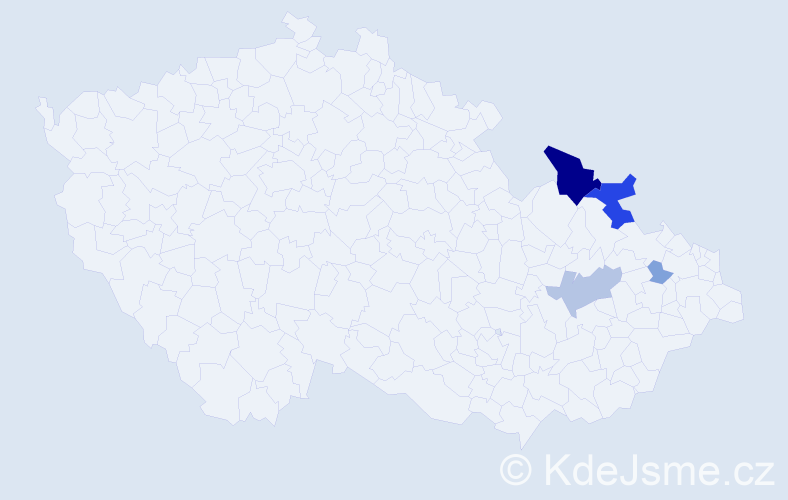 Příjmení: 'Biličková', počet výskytů 13 v celé ČR