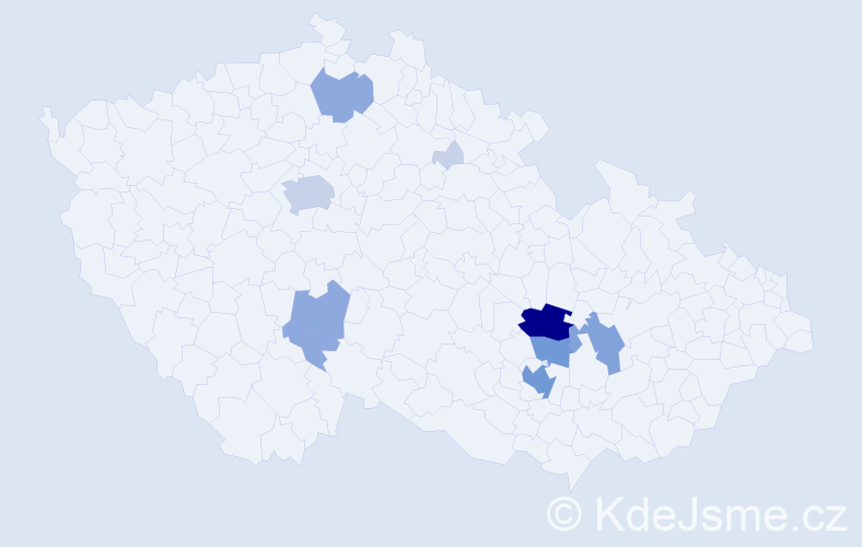 Příjmení: 'Různar', počet výskytů 31 v celé ČR