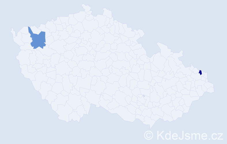 Příjmení: 'Prohlová', počet výskytů 2 v celé ČR