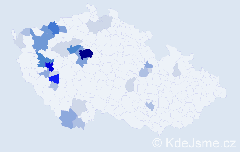 Příjmení: 'Marešková', počet výskytů 108 v celé ČR