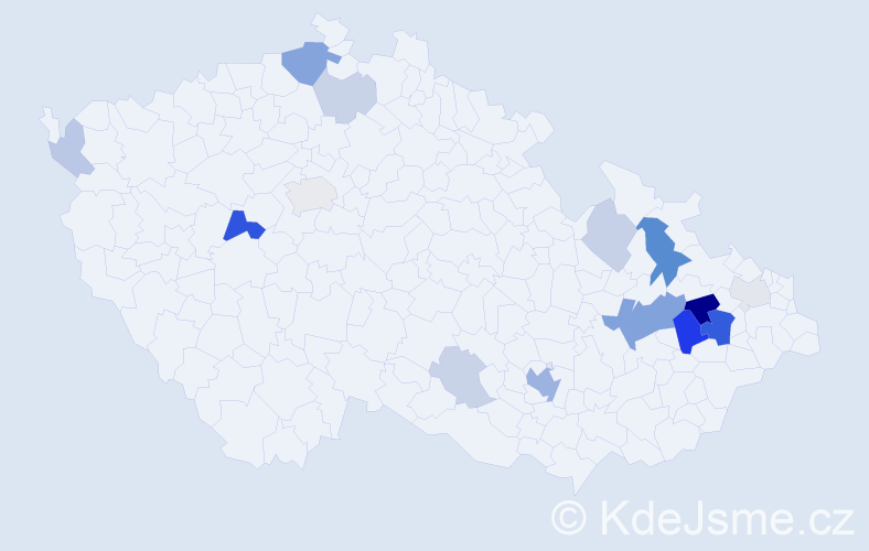 Příjmení: 'Danisová', počet výskytů 40 v celé ČR