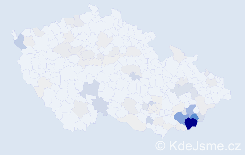 Příjmení: 'Lekešová', počet výskytů 349 v celé ČR