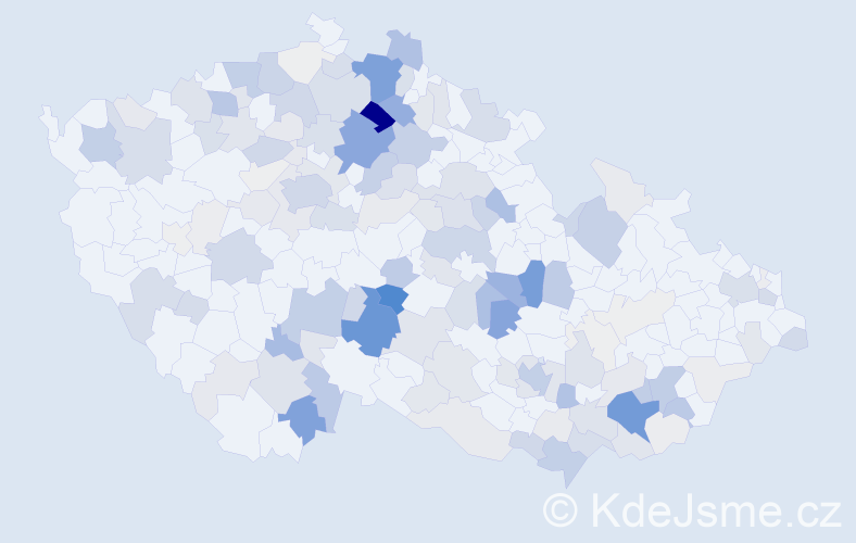 Příjmení: 'Maděrová', počet výskytů 622 v celé ČR